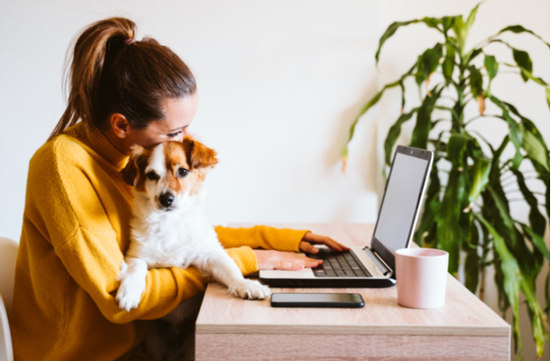 Woman and her dog 