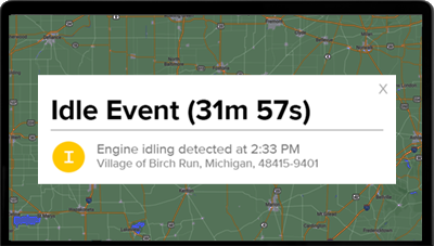 Track vehicle idle events and receive alerts to help you reduce unnecessary fuel consumption.